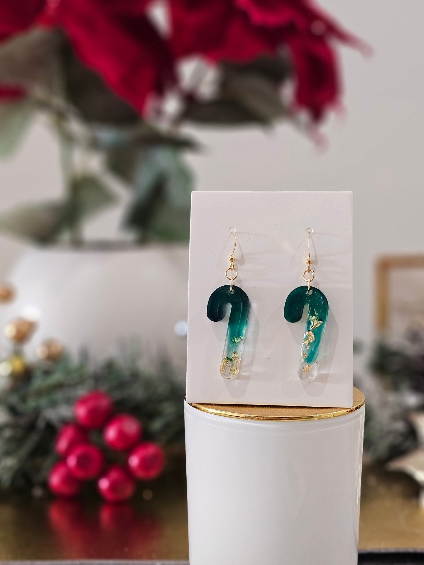 Personalised handmade gold-plated Christmas earrings - VJ Designs