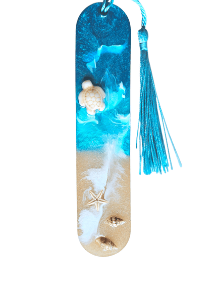 Ocean-Inspired Resin Bookmarks – Handmade Beach Gift - bookmark - VJ Designs