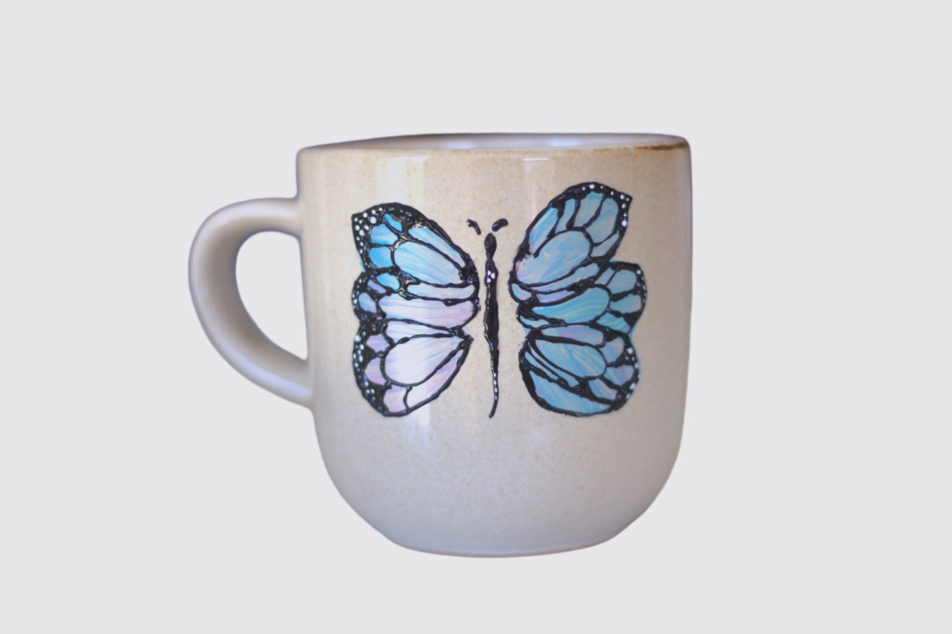 Personalised hand-painted butterfly mug - VJ Designs