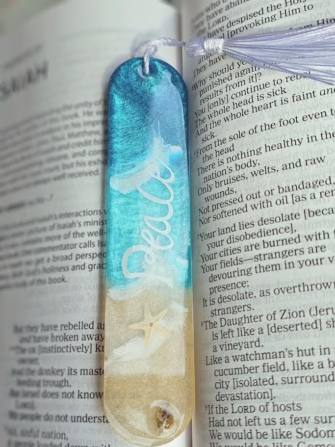 Ocean-Inspired Resin Bookmarks – Handmade Beach Gift - bookmark - VJ Designs