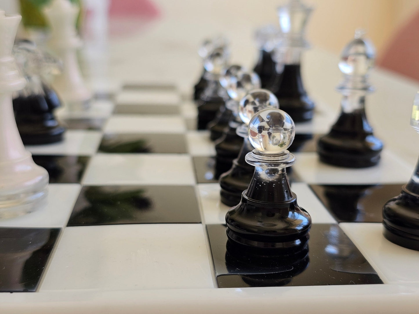 Custom Handmade Resin Chess Set – Unique Artistic Game Board - Chess set - VJ Designs