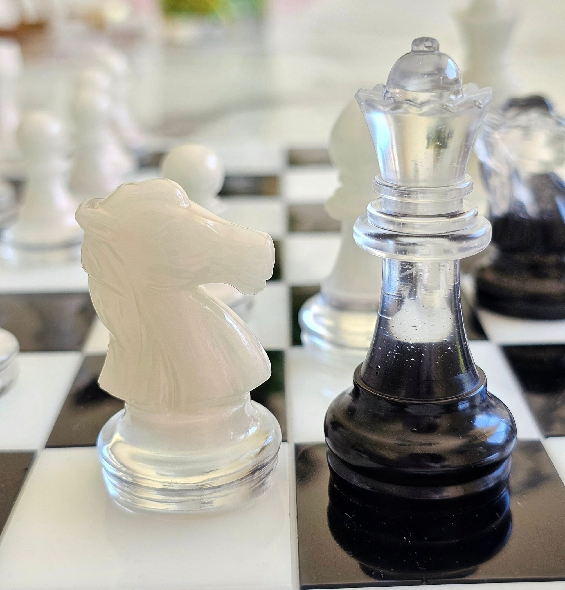 Custom Handmade Resin Chess Set – Unique Artistic Game Board - Chess set - VJ Designs