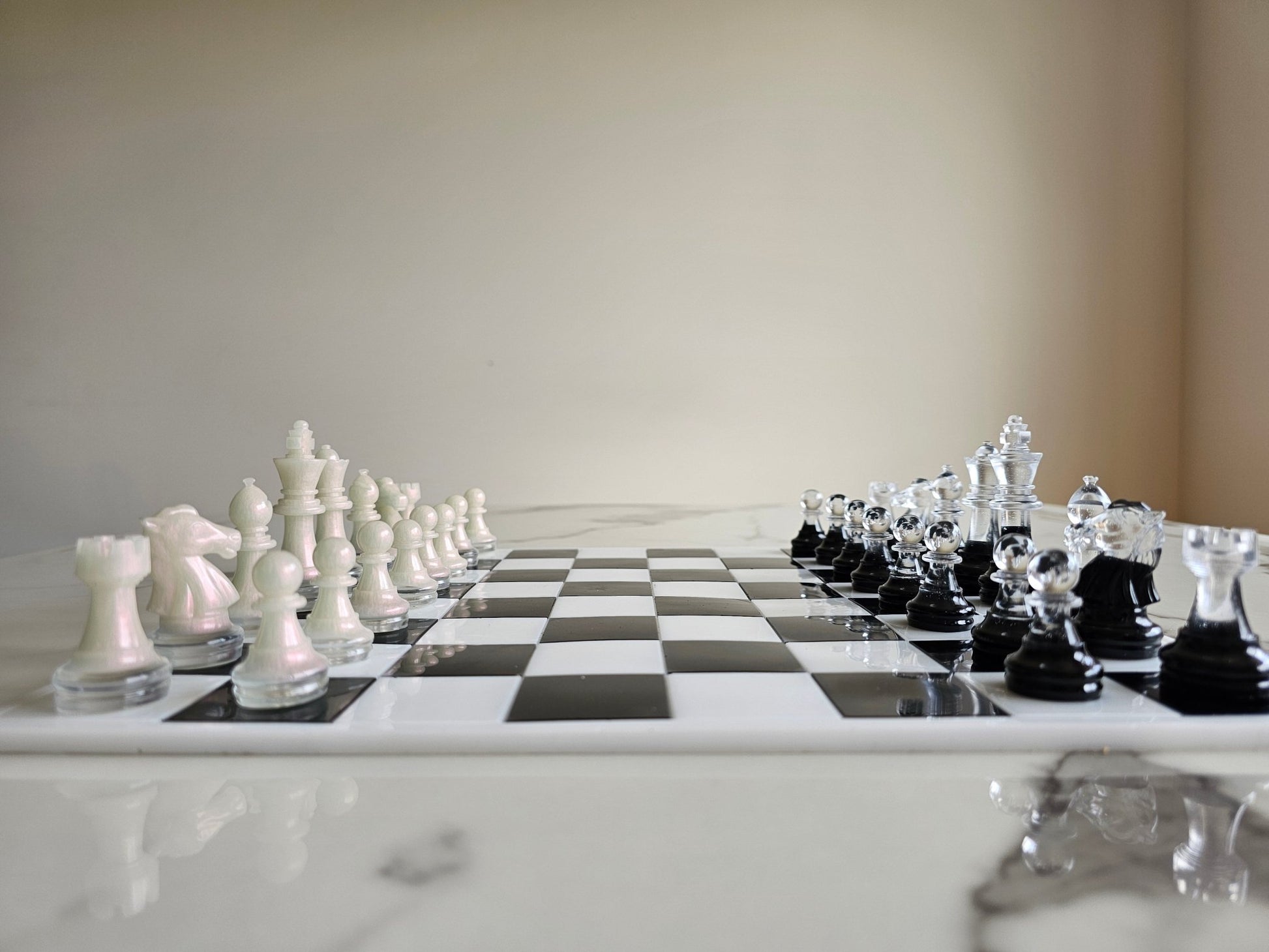 Custom Handmade Resin Chess Set – Unique Artistic Game Board - Chess set - VJ Designs