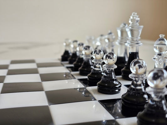 Custom Handmade Resin Chess Set – Unique Artistic Game Board - Chess set - VJ Designs