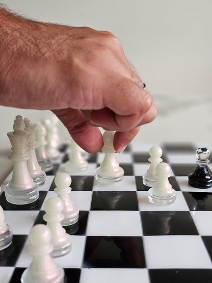 Custom Handmade Resin Chess Set – Unique Artistic Game Board - Chess set - VJ Designs