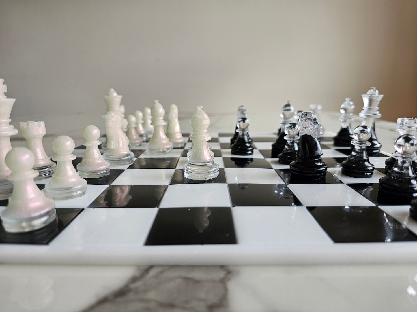 Custom Handmade Resin Chess Set – Unique Artistic Game Board - Chess set - VJ Designs