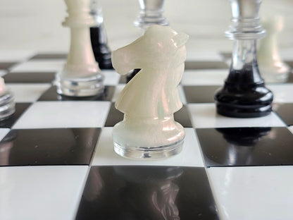 Custom Handmade Resin Chess Set – Unique Artistic Game Board - Chess set - VJ Designs