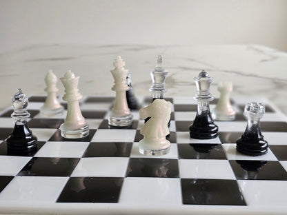 Custom Handmade Resin Chess Set – Unique Artistic Game Board - Chess set - VJ Designs