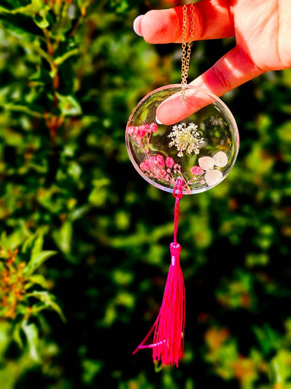 Personalised genuine dried flowers car ornaments - car pendants - VJ Designs