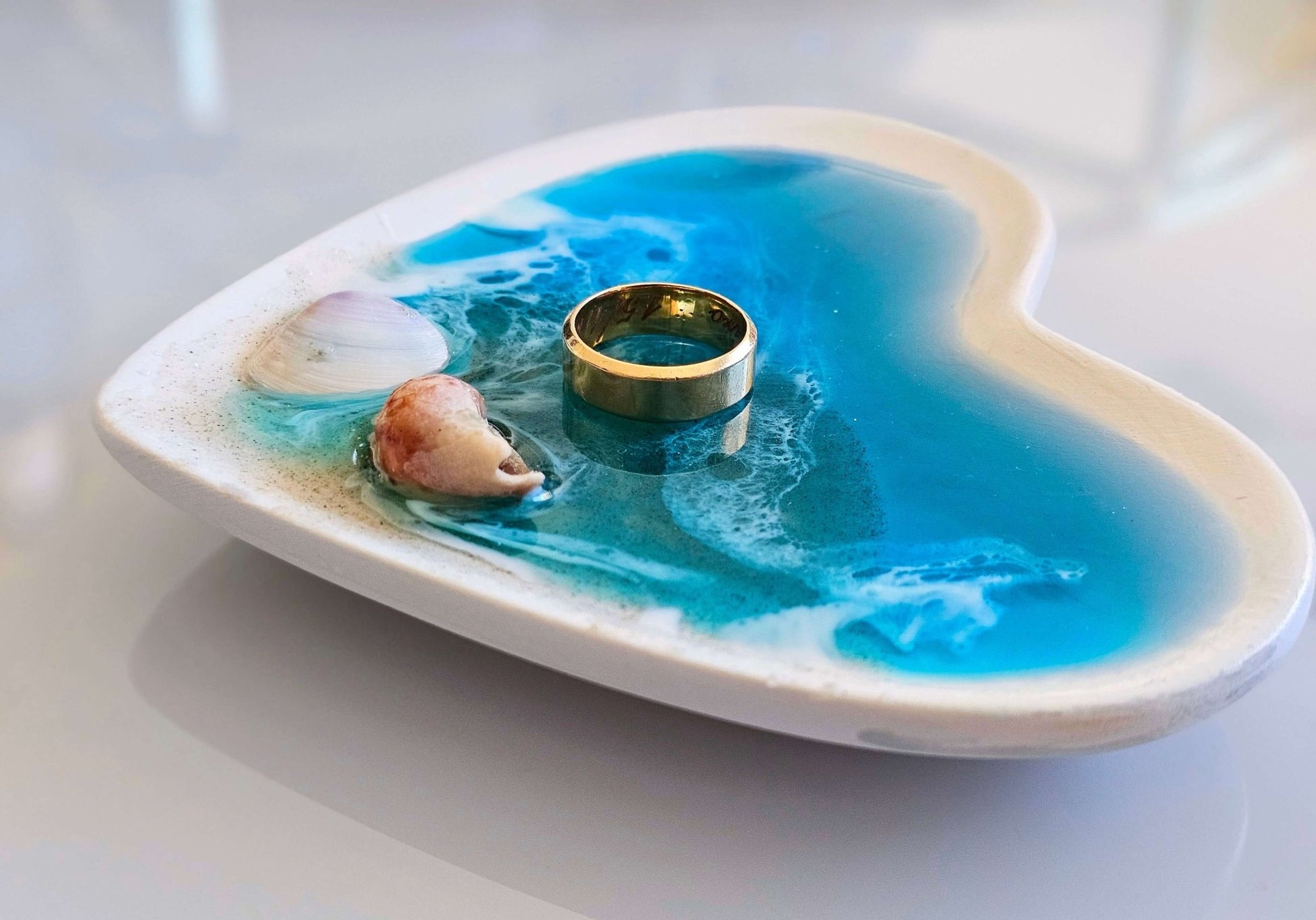 Personalised handmade Ocean-themed jewellery tray/ small plate - serving tray set - VJ Designs