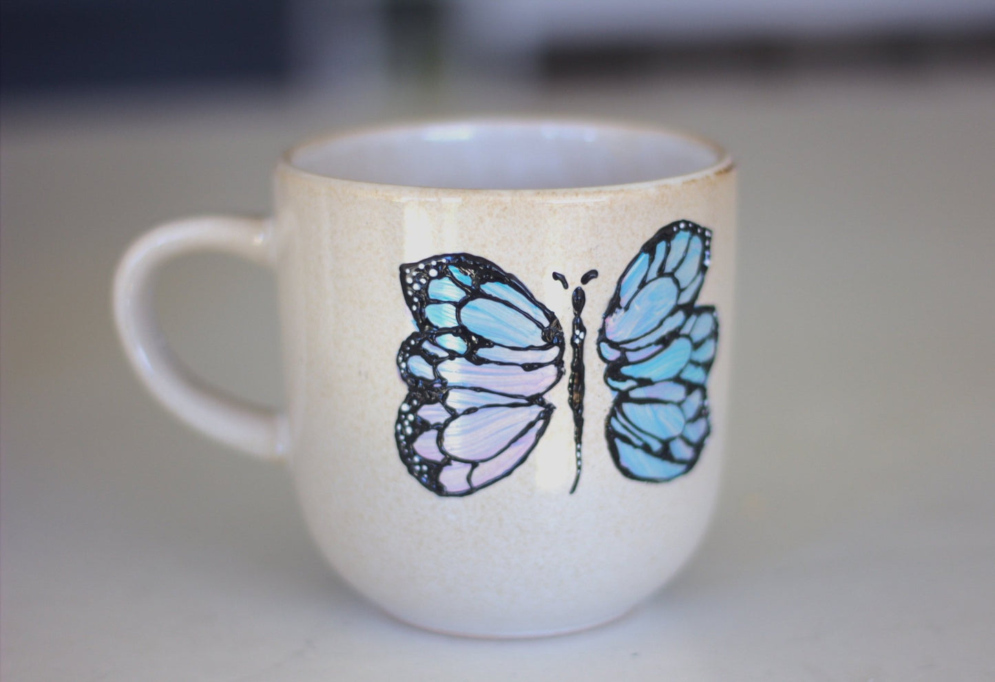 Personalised hand-painted butterfly mug - VJ Designs