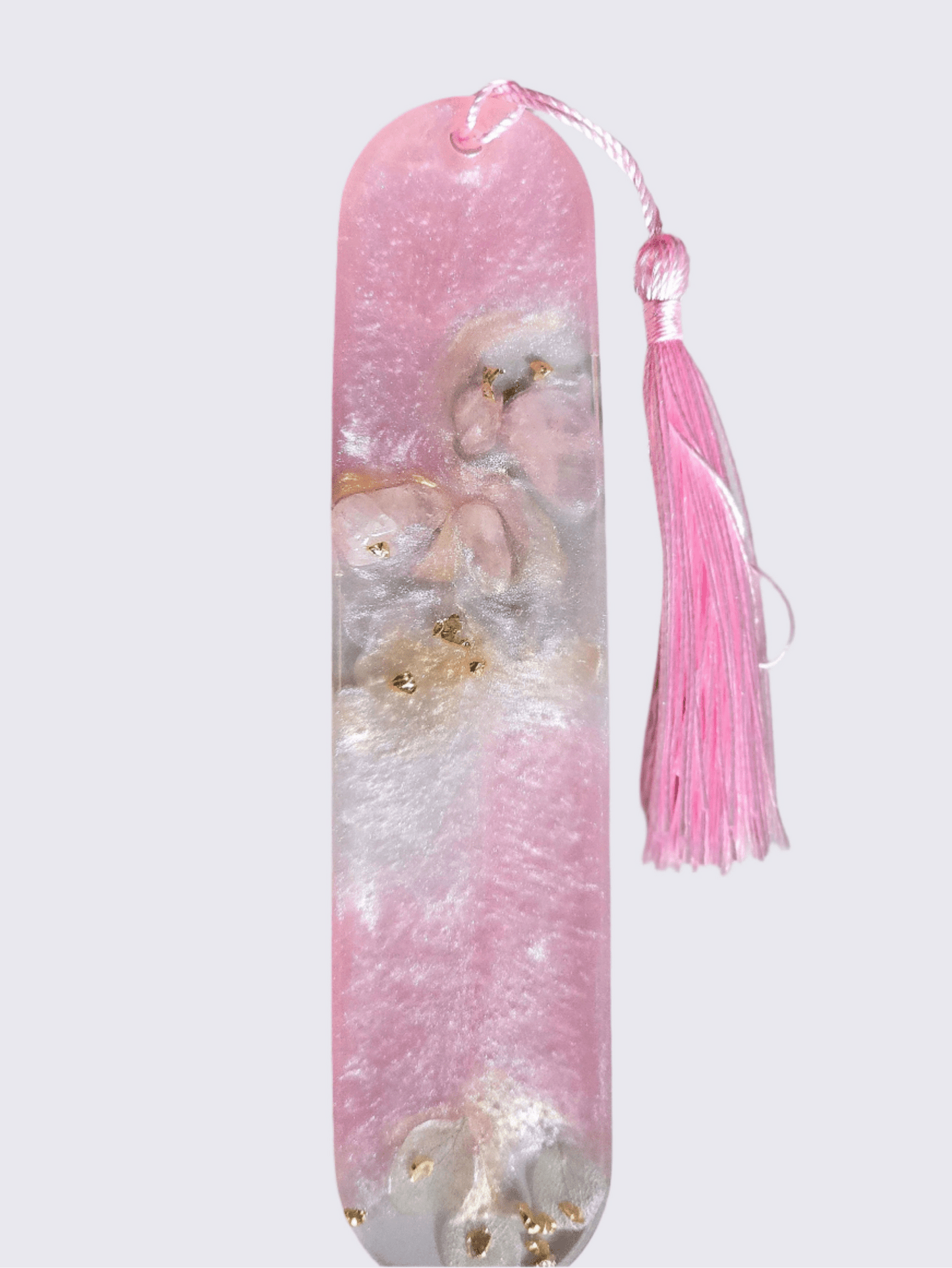 Pink and Gold Resin Bookmark with Crystals – Personalised handmade Gifts - bookmark - VJ Designs