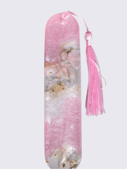 Pink and Gold Resin Bookmark with Crystals – Personalised handmade Gifts - bookmark - VJ Designs