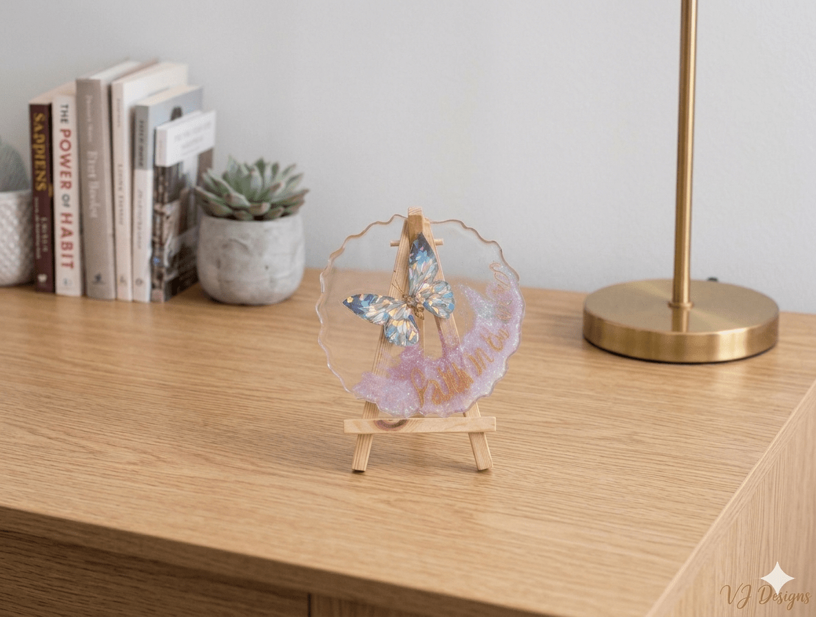 Personalised butterfly desk decor - desk decor - VJ Designs