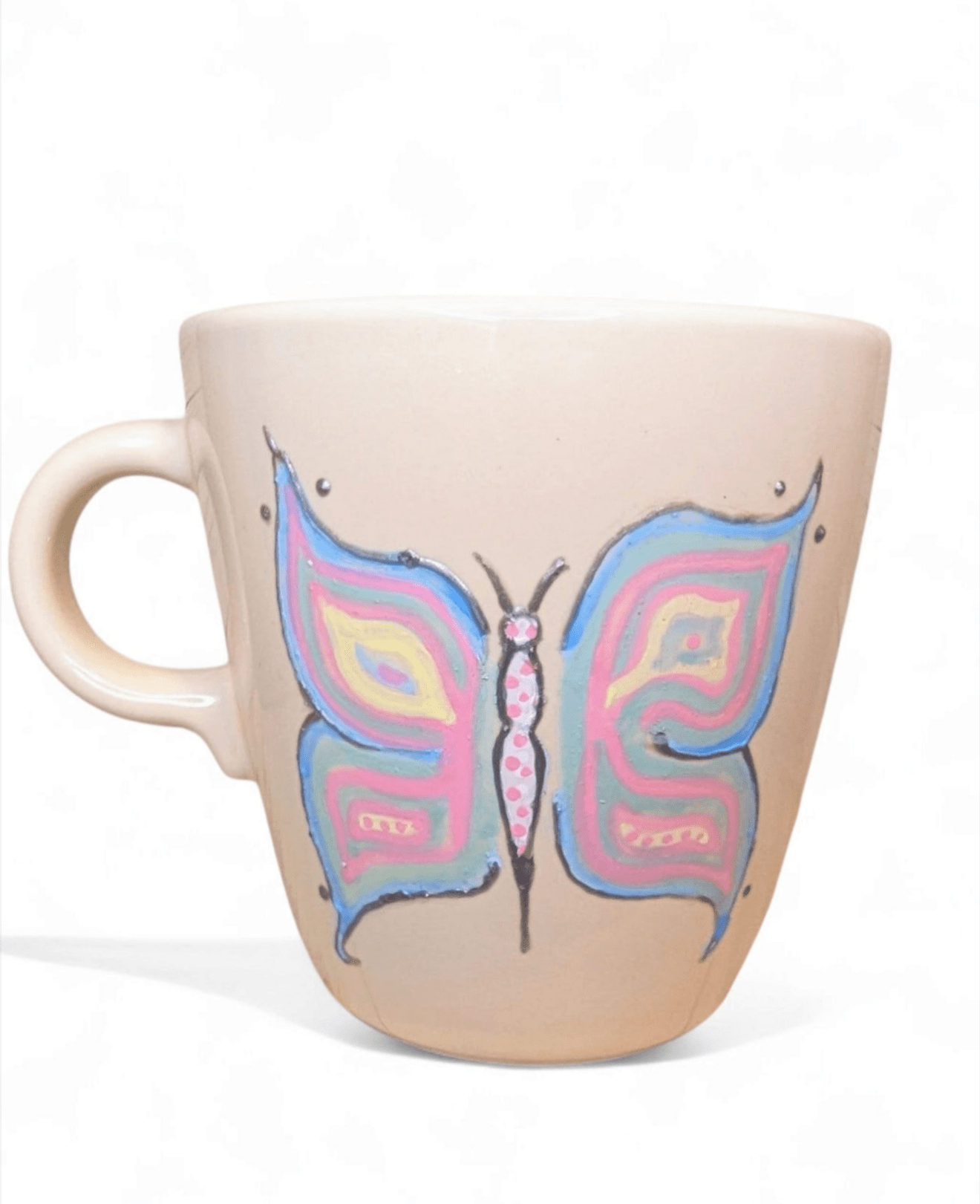 Personalised hand-painted vibrant butterfly mug - VJ Designs