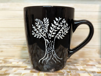 "Blessed is the man" hand-painted stoneware coffee mug - mugs - VJ Designs