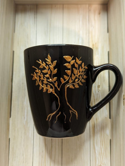 "Blessed is the man" hand-painted stoneware coffee mug - mugs - VJ Designs