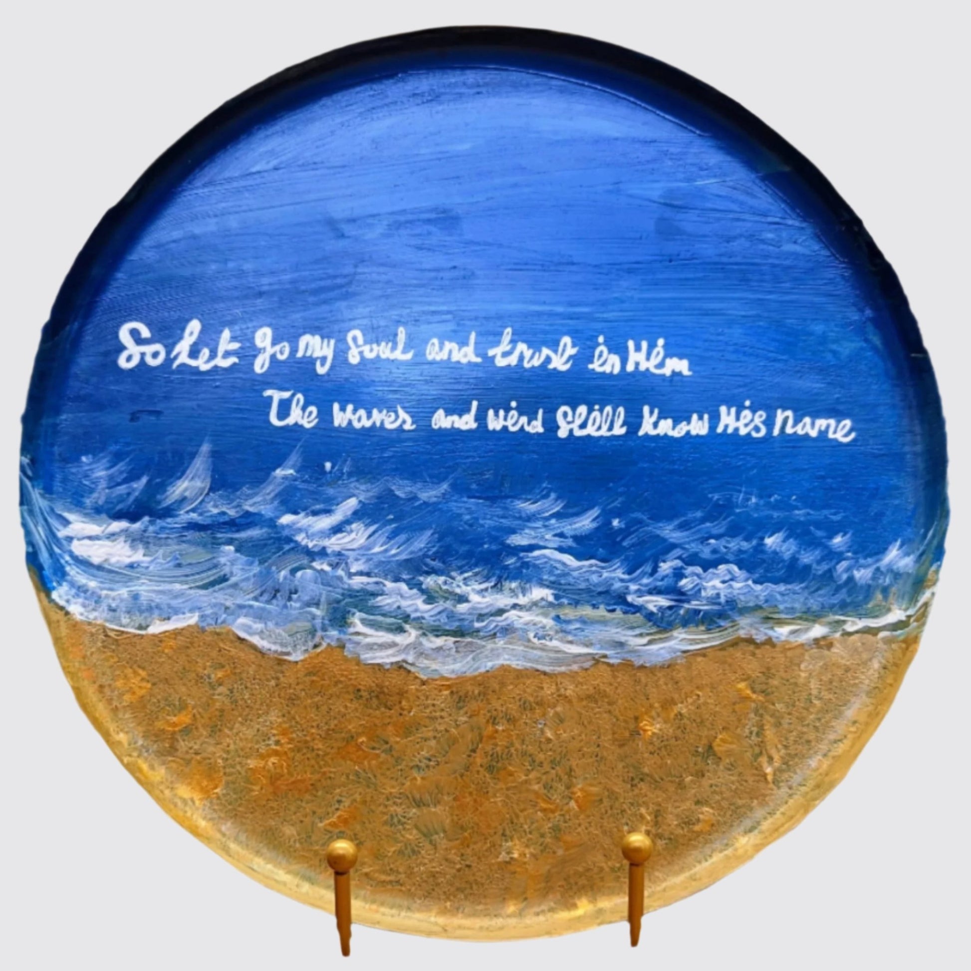 Personalised hand-painted ocean-themed decorative plate - decorative plate art - VJ Designs
