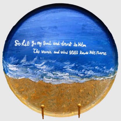 Personalised hand-painted ocean-themed decorative plate - decorative plate art - VJ Designs