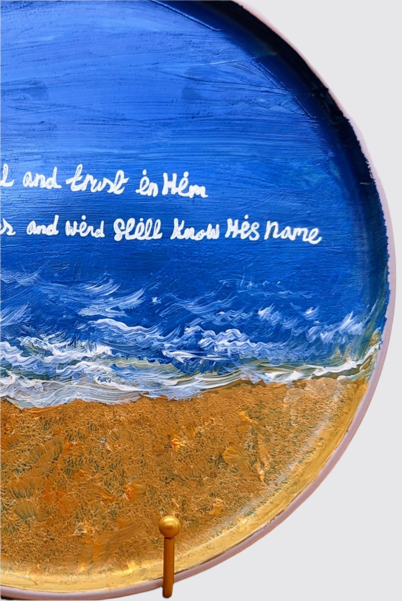 Personalised hand-painted ocean-themed decorative plate - decorative plate art - VJ Designs