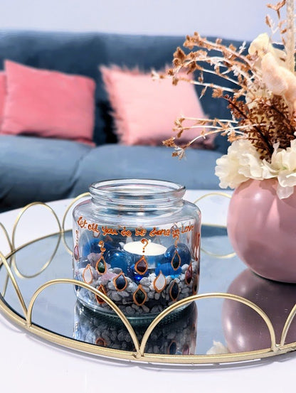 Personalised vibrant hand-painted glass jar (Dishwasher-safe) - jar - VJ Designs