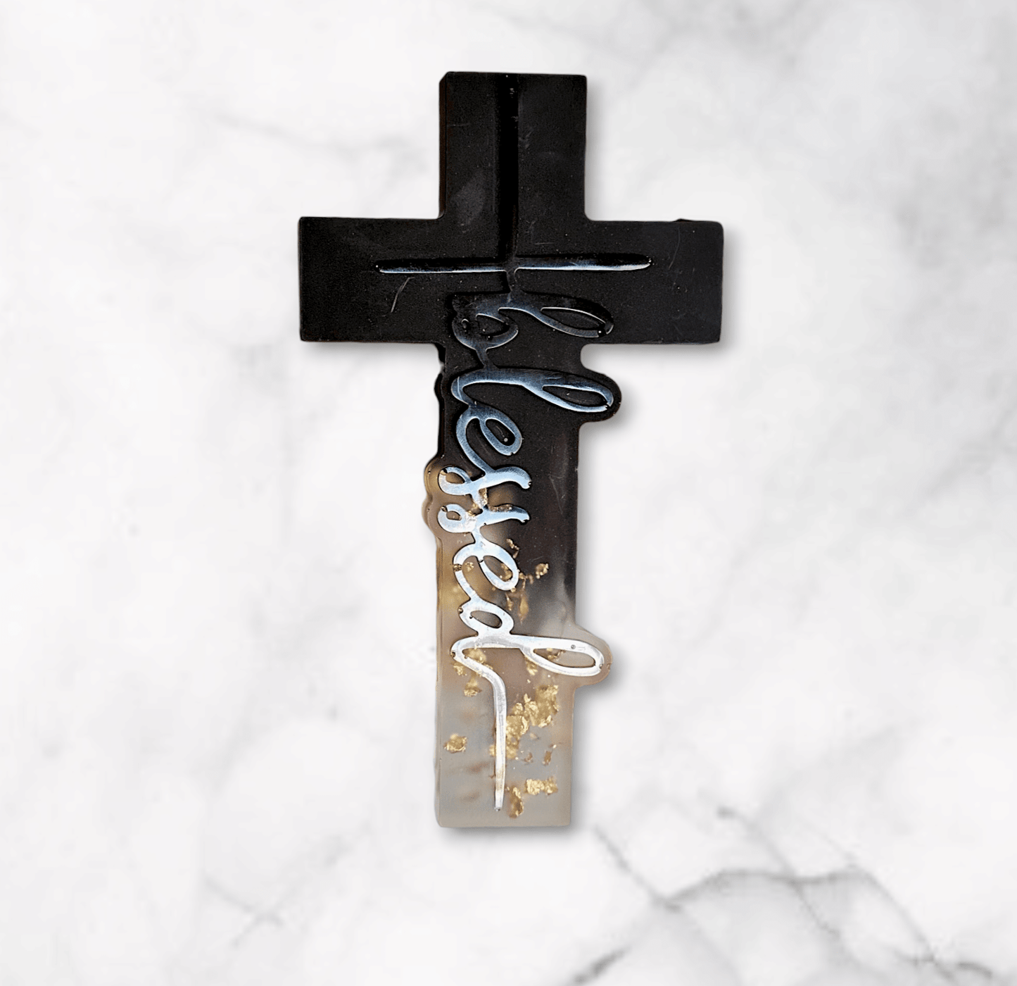 Faith/ Blessed handmade resin cross - VJ Designs