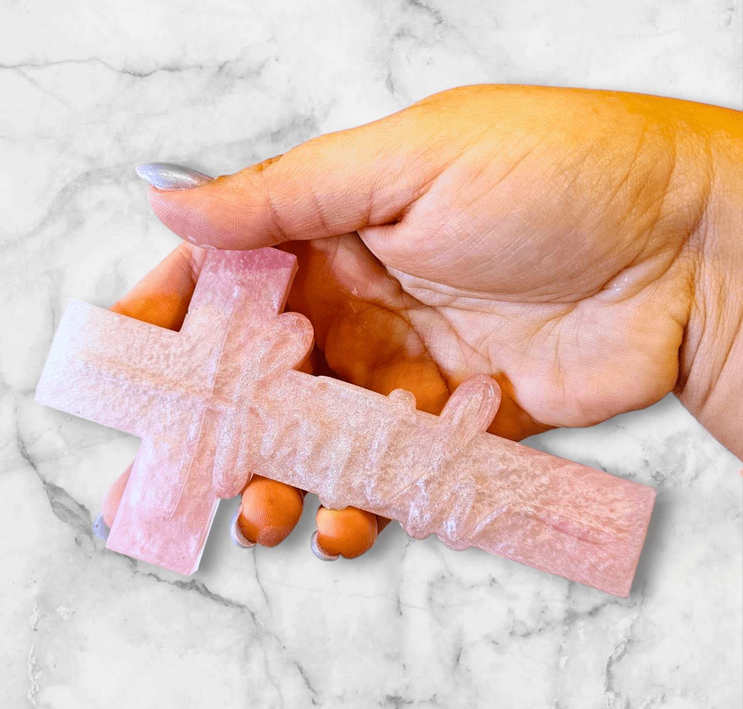 Faith/ Blessed handmade resin cross - VJ Designs