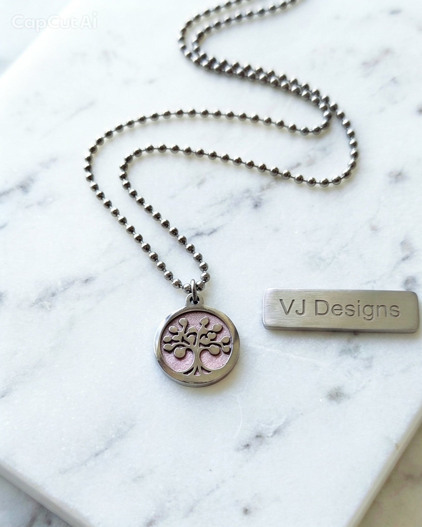 Choose Life Necklace — Silver | Caramel Resin - Necklace - VJ Designs