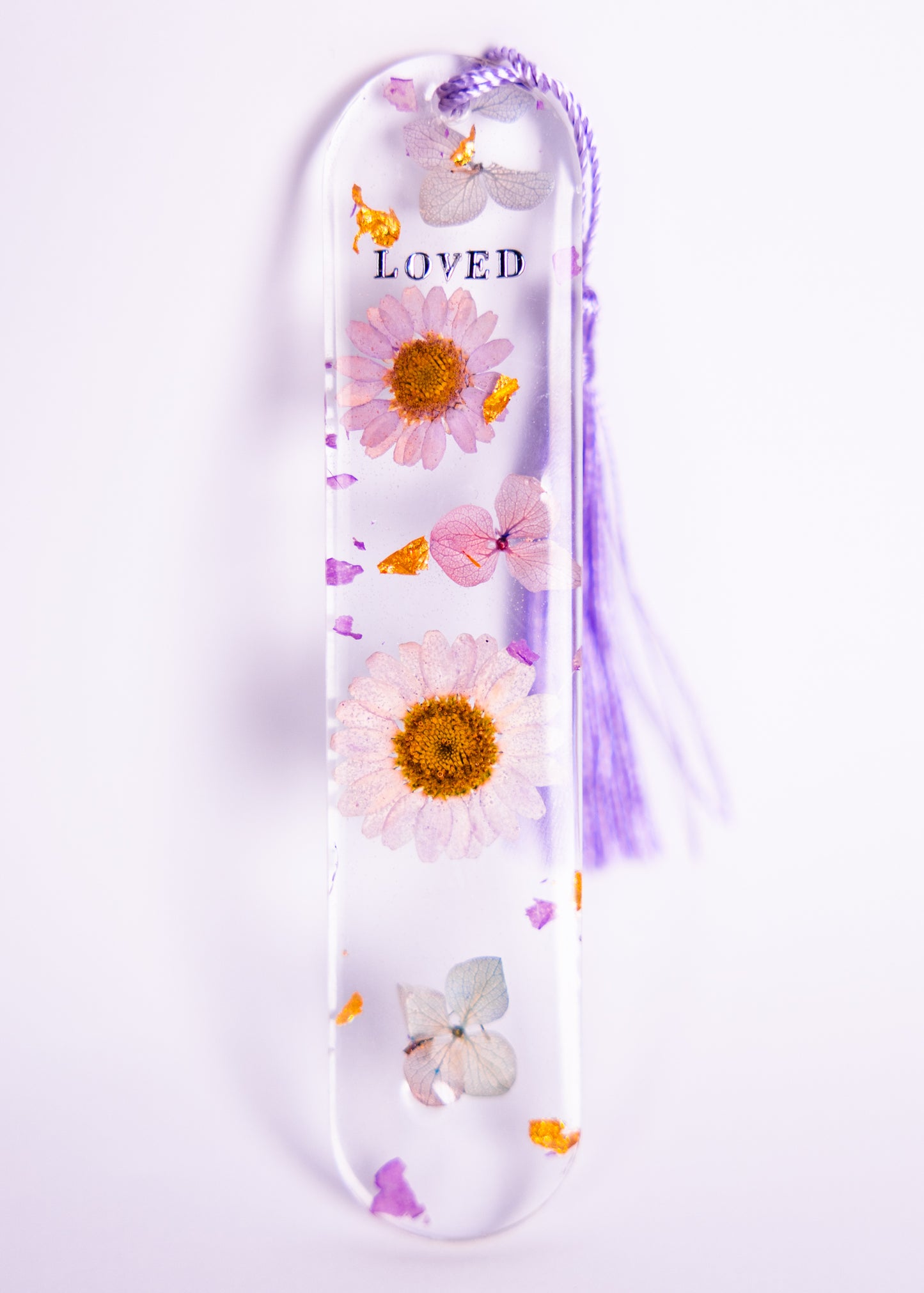 Personalised Purple Daisy Resin Bookmark – Handmade in Australia - bookmarks - VJ Designs