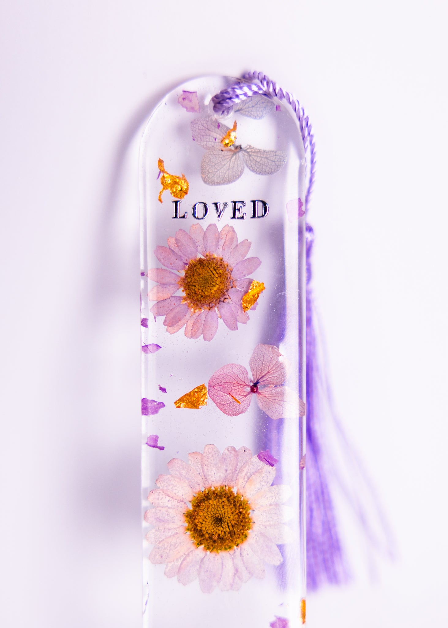 Personalised Purple Daisy Resin Bookmark – Handmade in Australia - bookmarks - VJ Designs