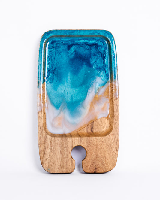 Personalised ocean-themed small grazing board and wine glass holder - Grazing board - VJ Designs