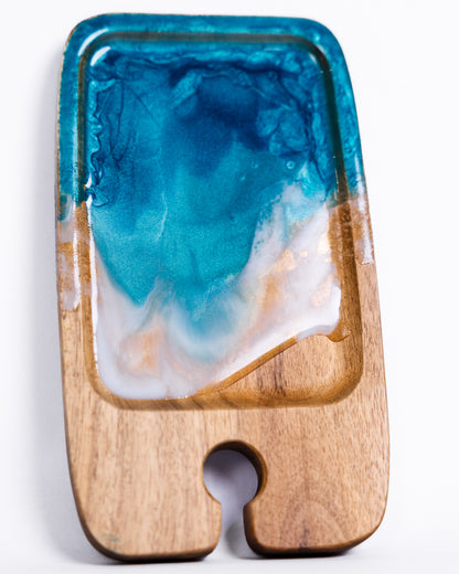 Personalised ocean-themed small grazing board and wine glass holder - Grazing board - VJ Designs