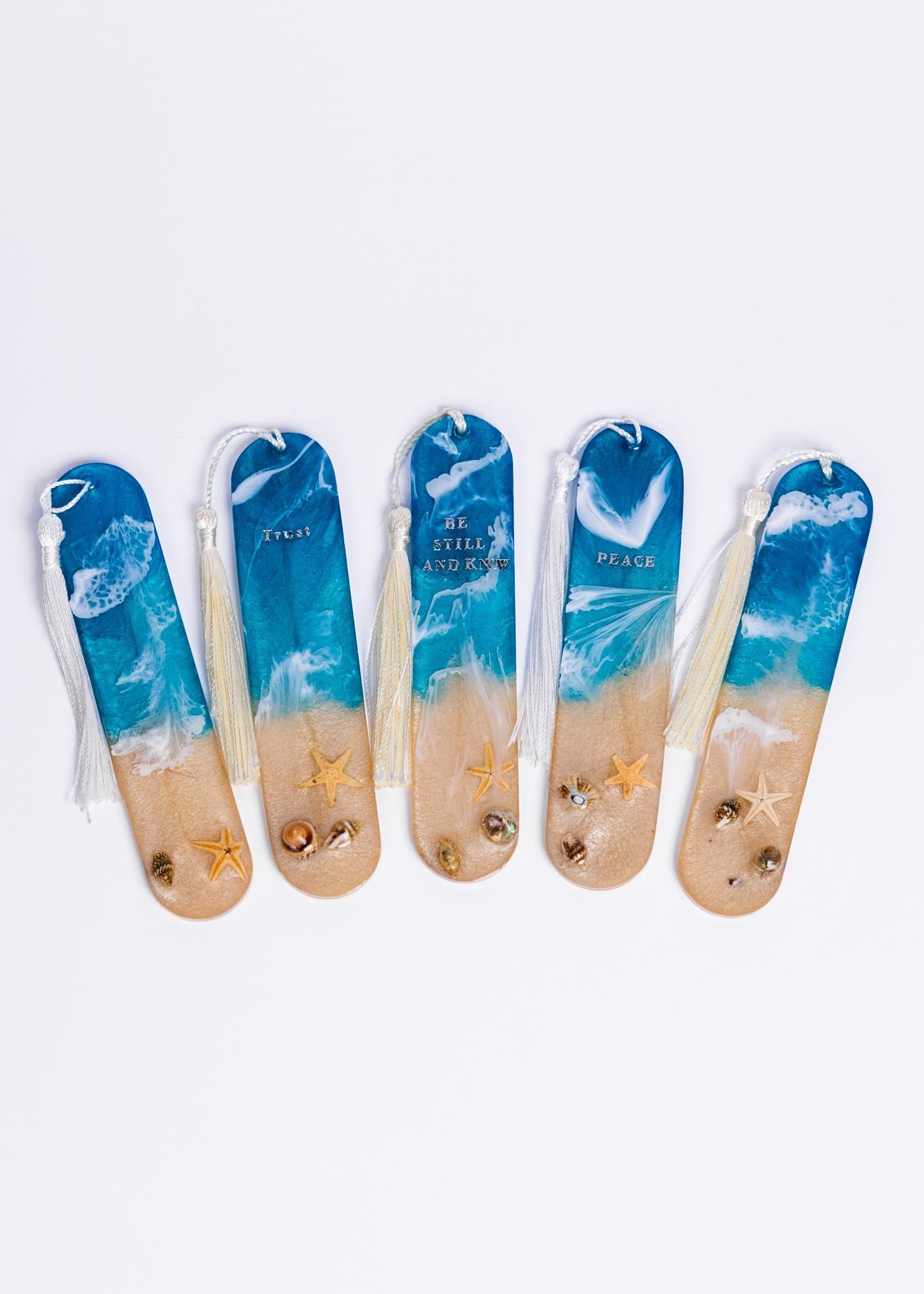Ocean-Inspired Resin Bookmarks – Handmade Beach Gift - bookmark - VJ Designs