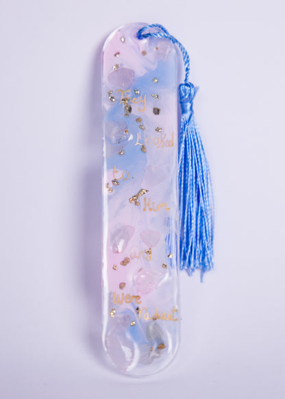 Baby Blue Resin Bookmark with Pressed Flowers – Handmade Gift - bookmarks - VJ Designs