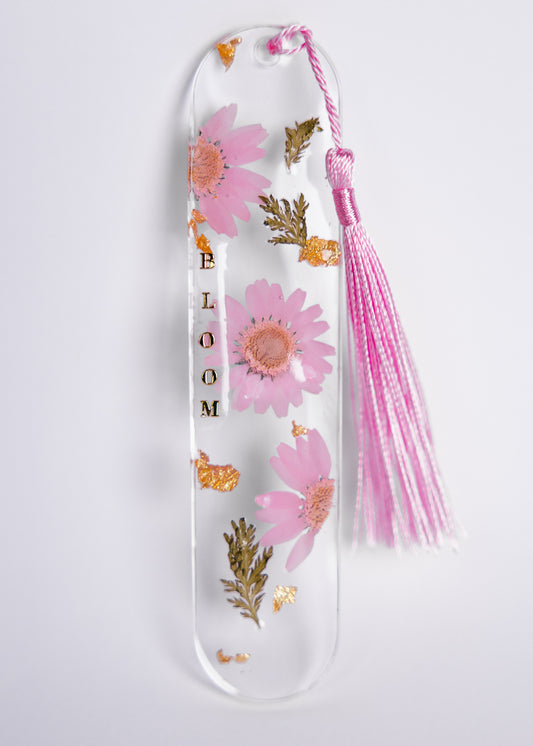 Personalised Pink daisy Bookmark with Tassel – Handmade Resin Design - bookmarks - VJ Designs