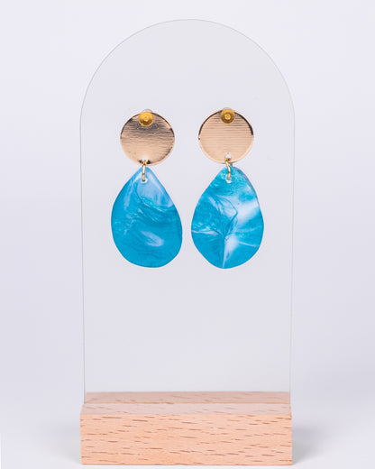 Ocean-Themed Resin Stud Earrings – Minimalist Handmade Design - Earrings - VJ Designs