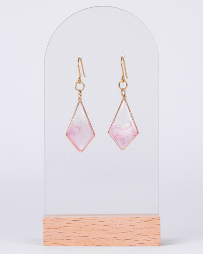 Handmade Gold-Plated pink and clear Diamond Earrings - Earrings - VJ Designs
