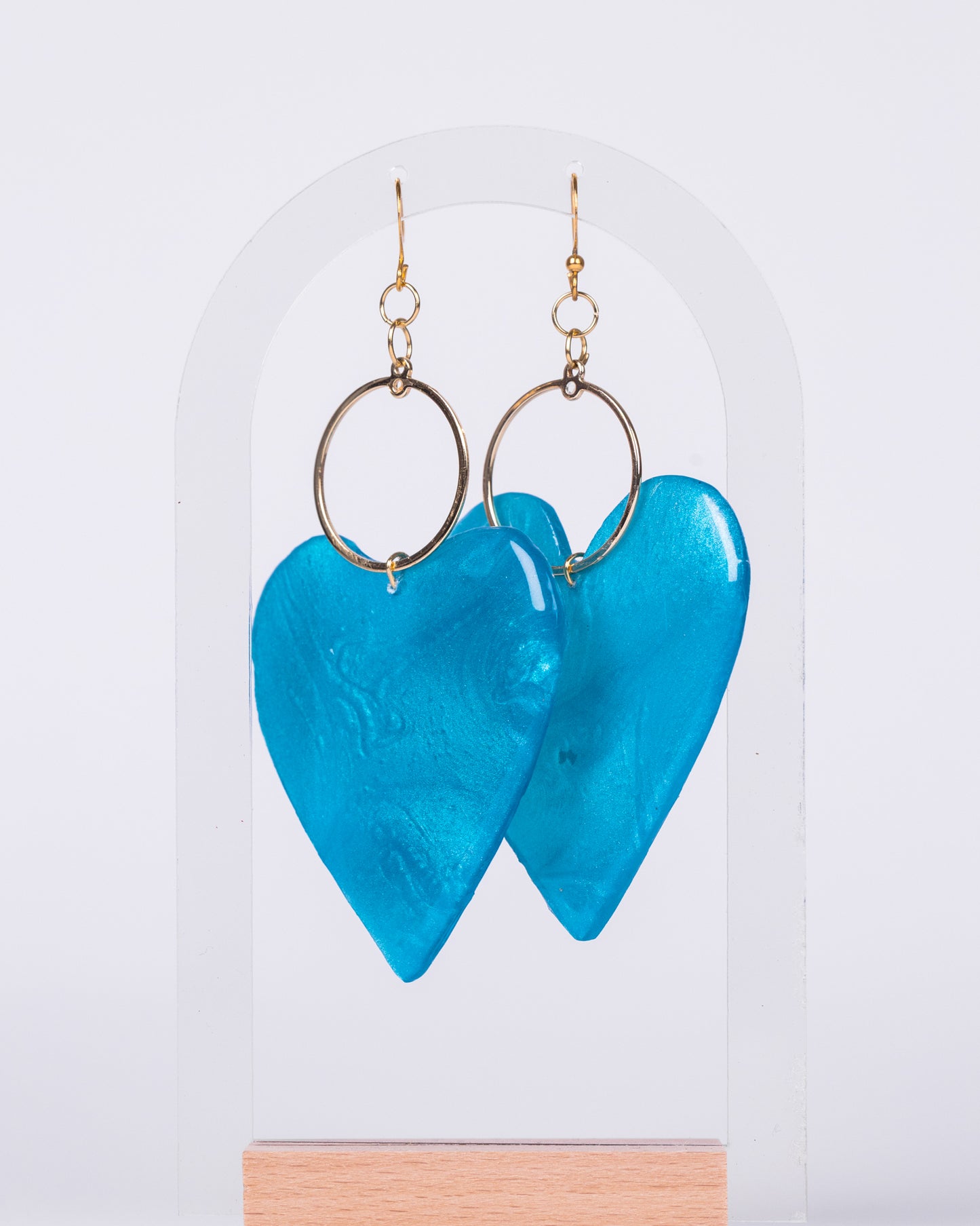 Ocean heart-shaped handmade earrings - Earrings - VJ Designs