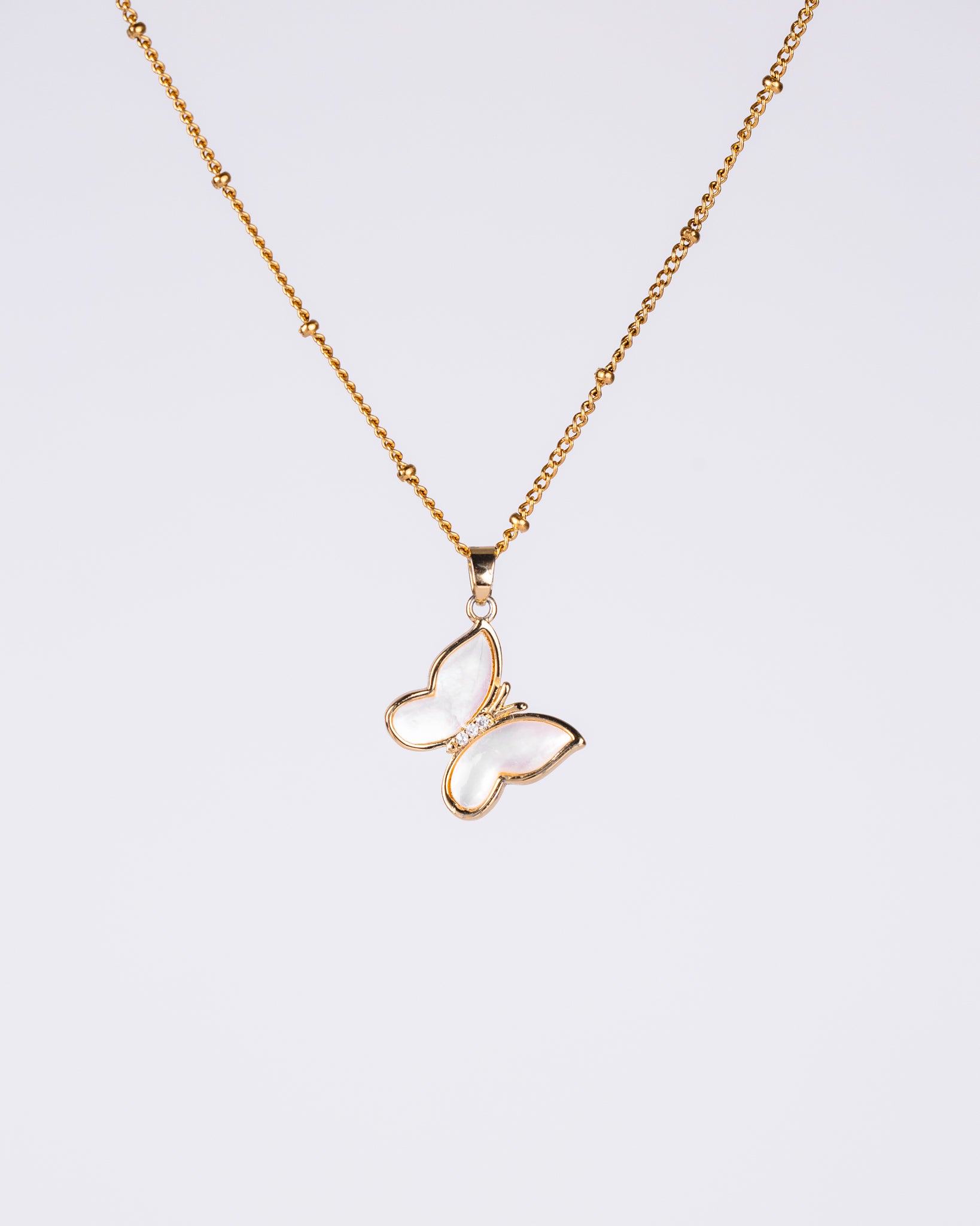 Personalised gold-plated butterfly necklace - Necklace - VJ Designs