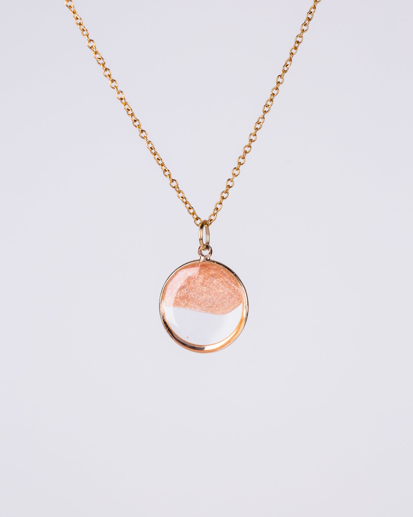 Personalised gold-plated beige and clear necklace - Necklace - VJ Designs