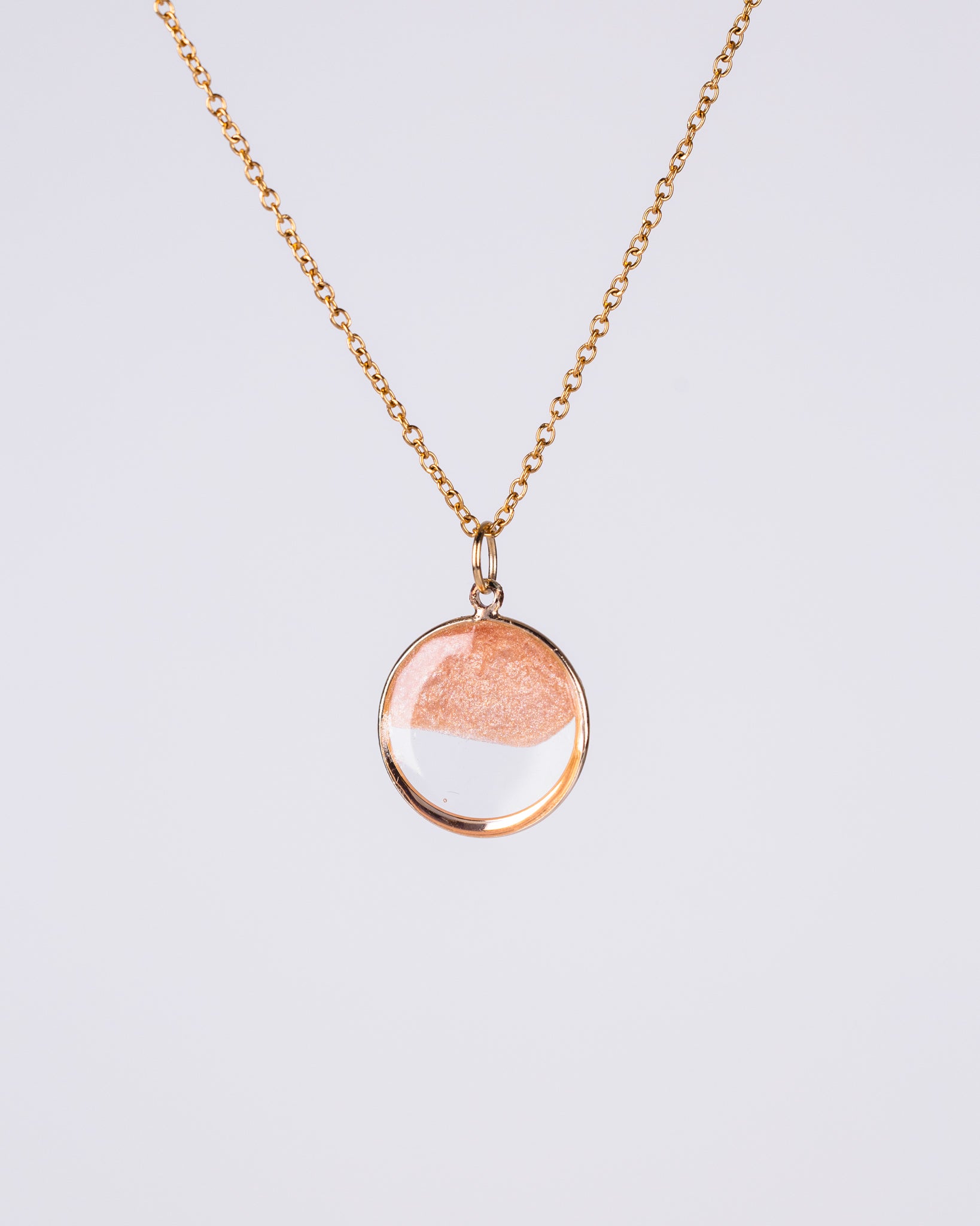 Personalised gold-plated beige and clear necklace - Necklace - VJ Designs