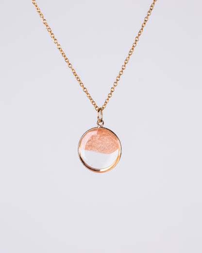 Personalised gold-plated beige and clear necklace - Necklace - VJ Designs