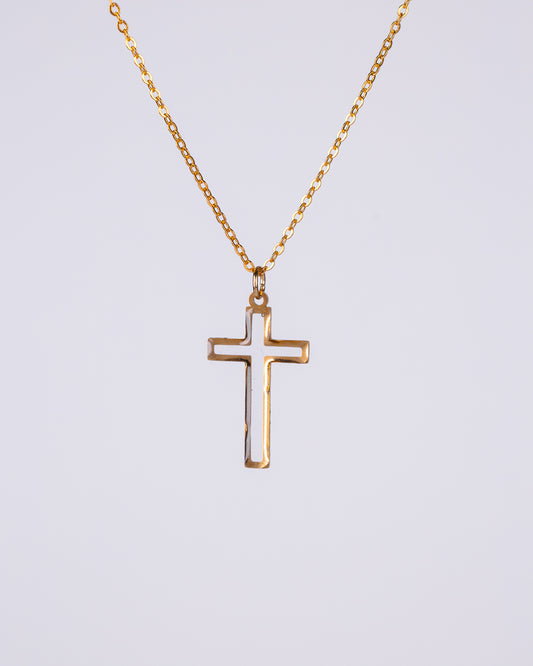 Gold-plated clear cross necklace - Jewellery set - VJ Designs