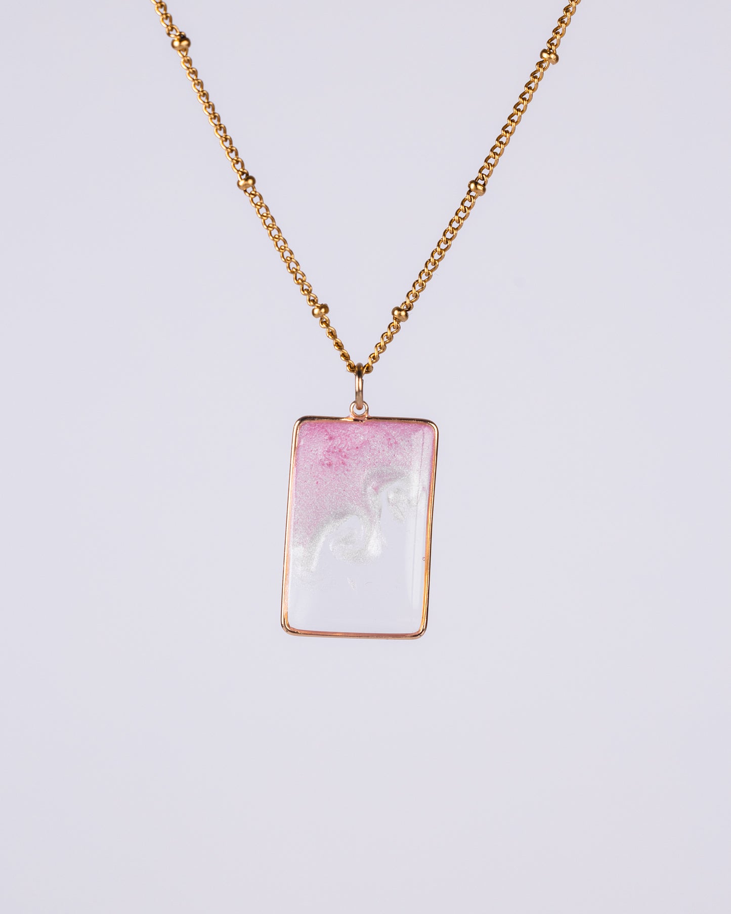 Personalised gold-plated Pink and clear necklace - Necklace - VJ Designs