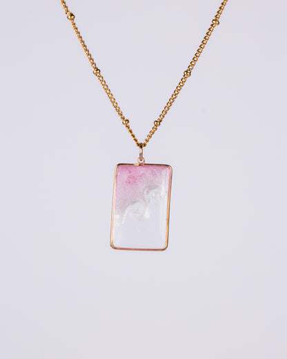 Personalised gold-plated Pink and clear necklace - Necklace - VJ Designs