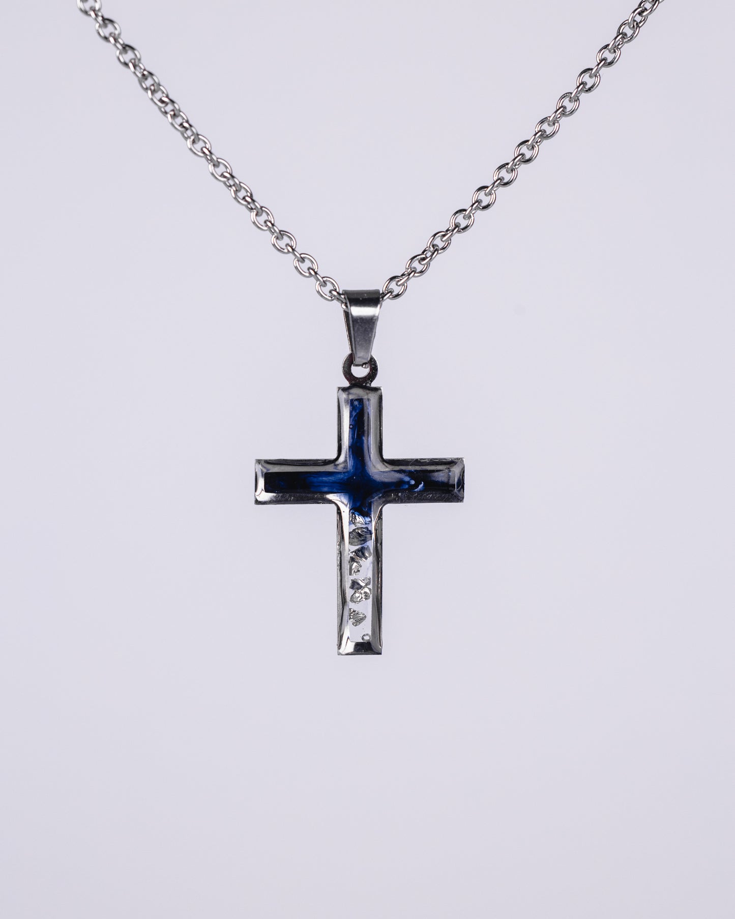 Black stainless steal cross necklace for men - Jewellery set - VJ Designs