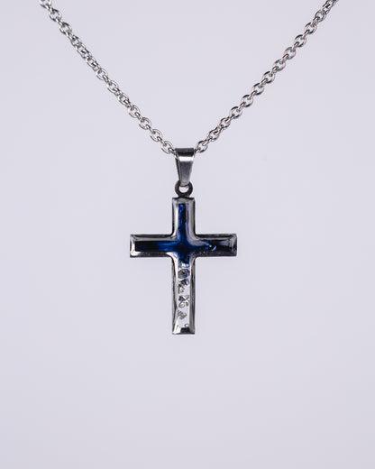 Black stainless steal cross necklace for men - Jewellery set - VJ Designs