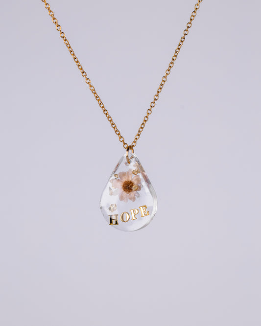 Personalised gold-plated hope floral necklace - Necklace - VJ Designs