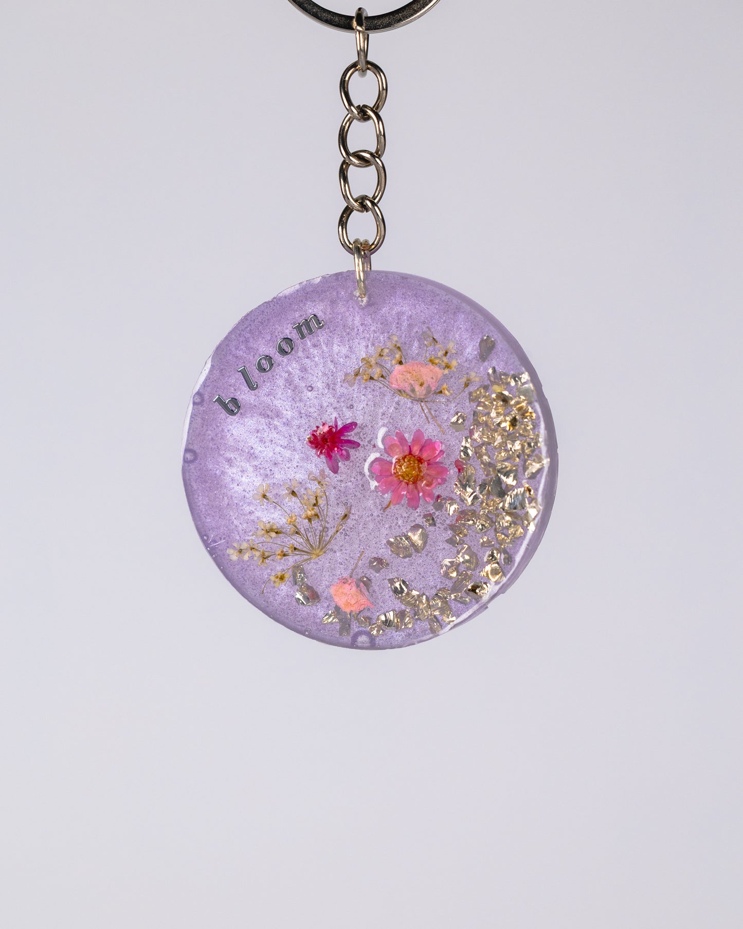Personalised hand-made purple keychains - VJ Designs