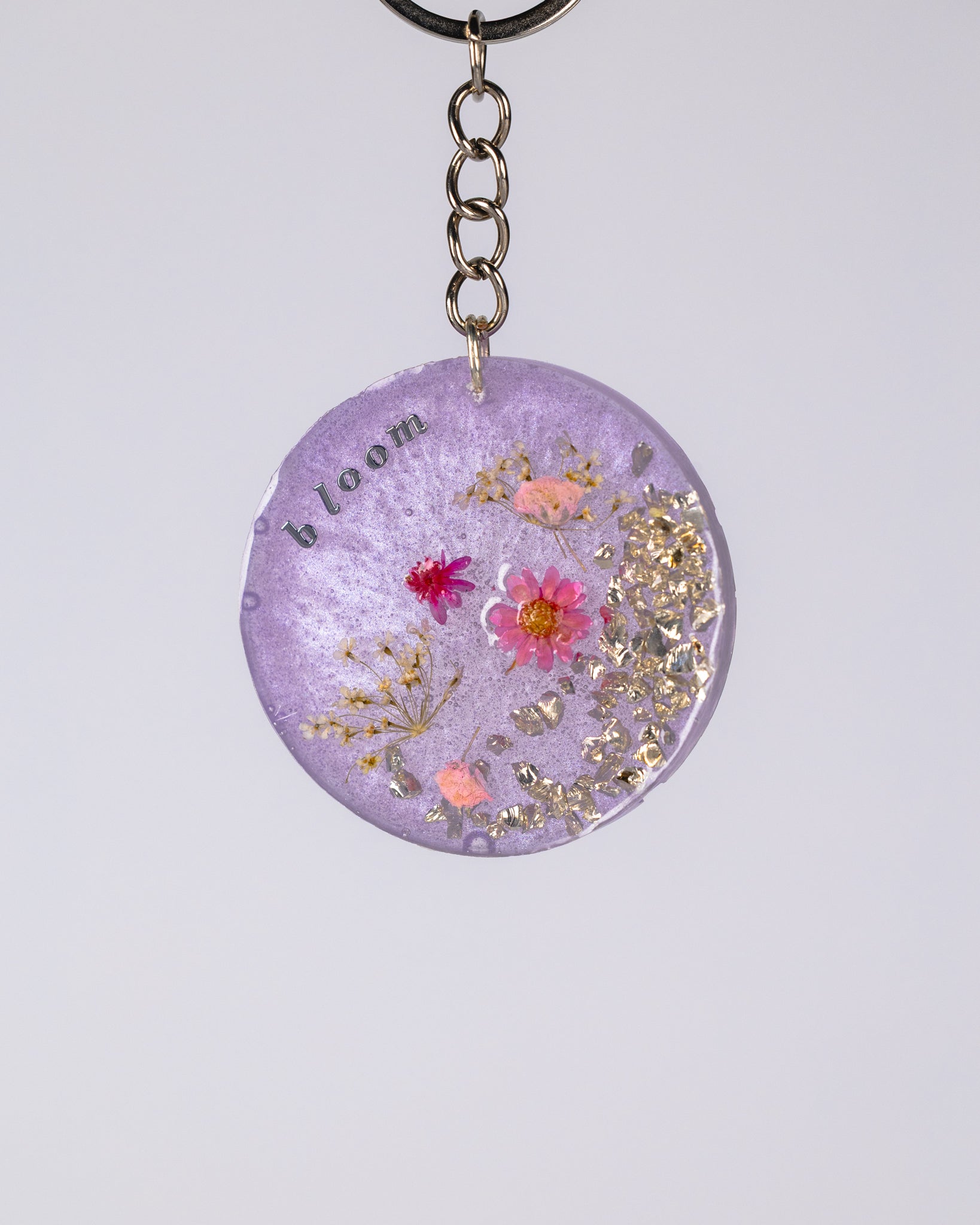 Personalised hand-made purple keychains - VJ Designs